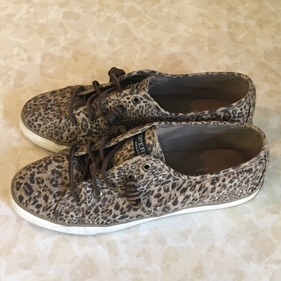 Leopard print Sperry No-Tie Sneakers - Picture 2 of 5